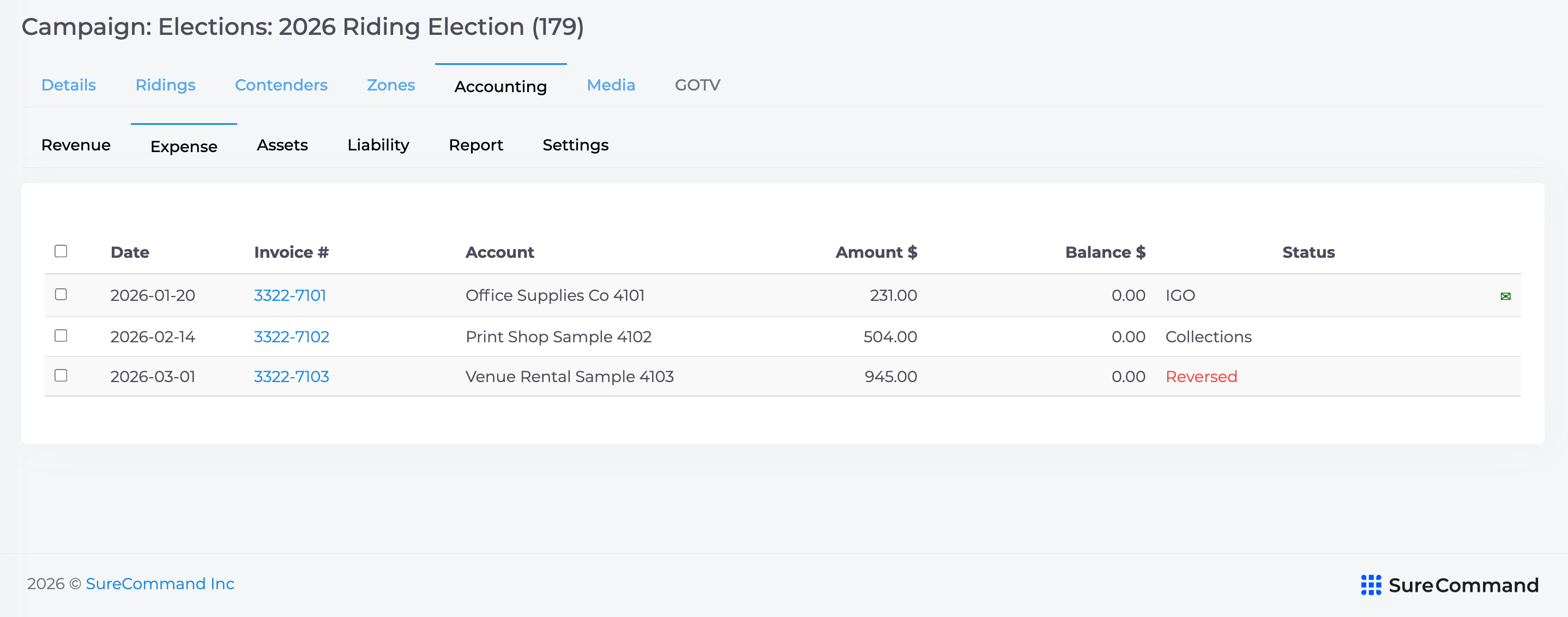 Accounting — Expense