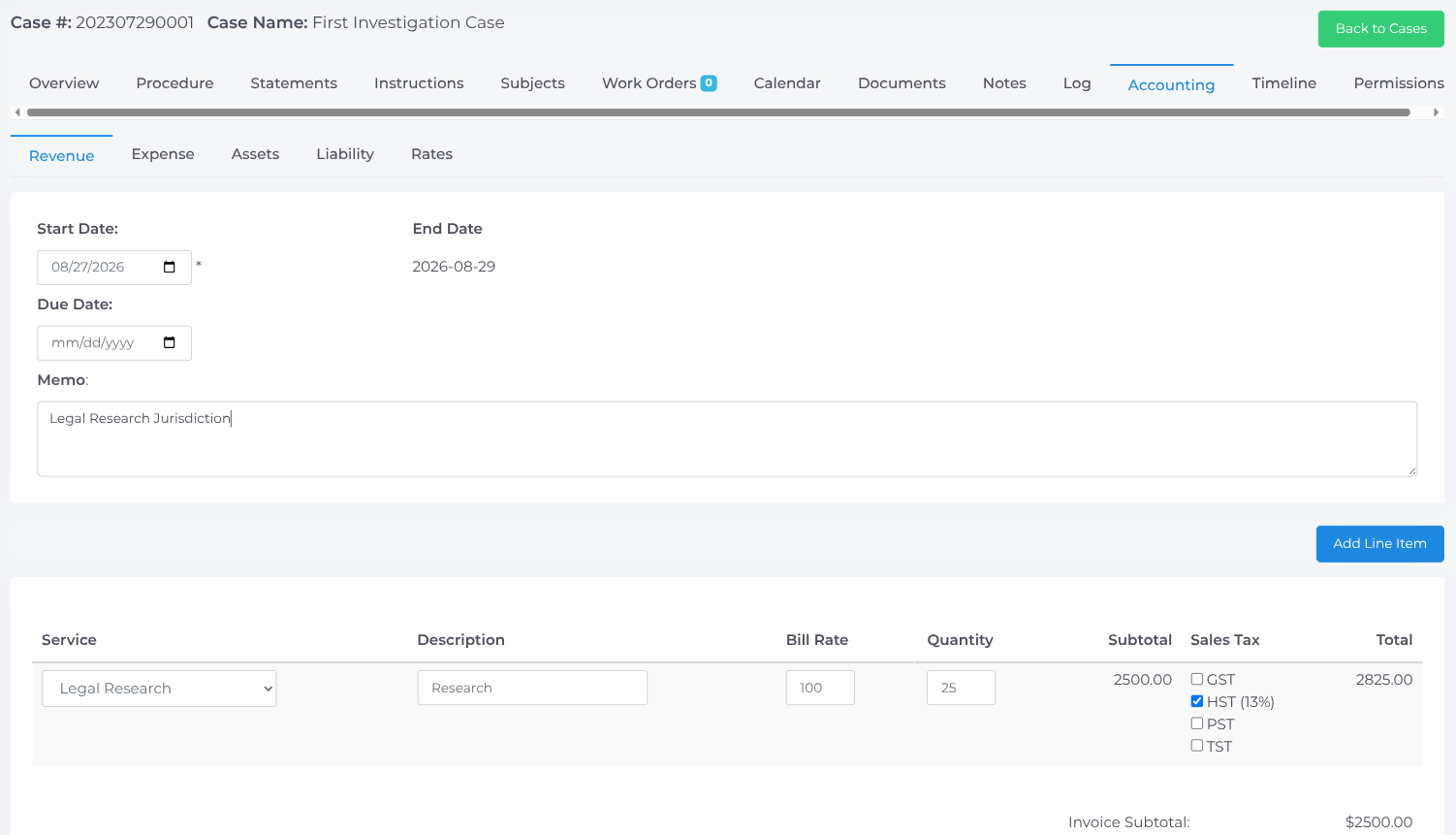 Create an Invoice
