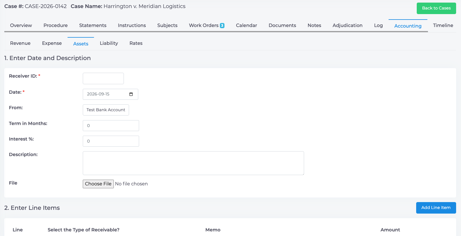 Create a Receivable