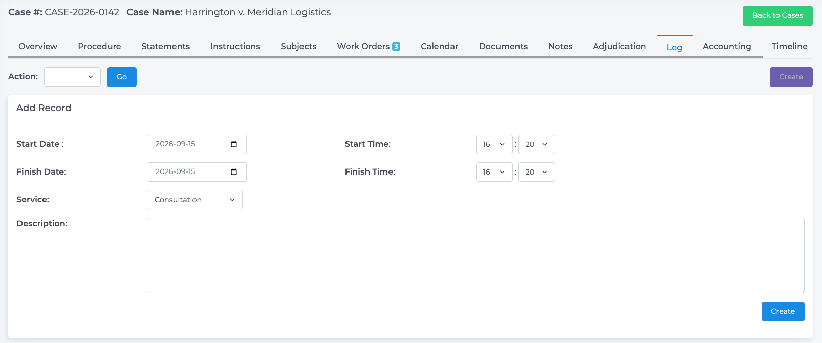 Add a Time Record