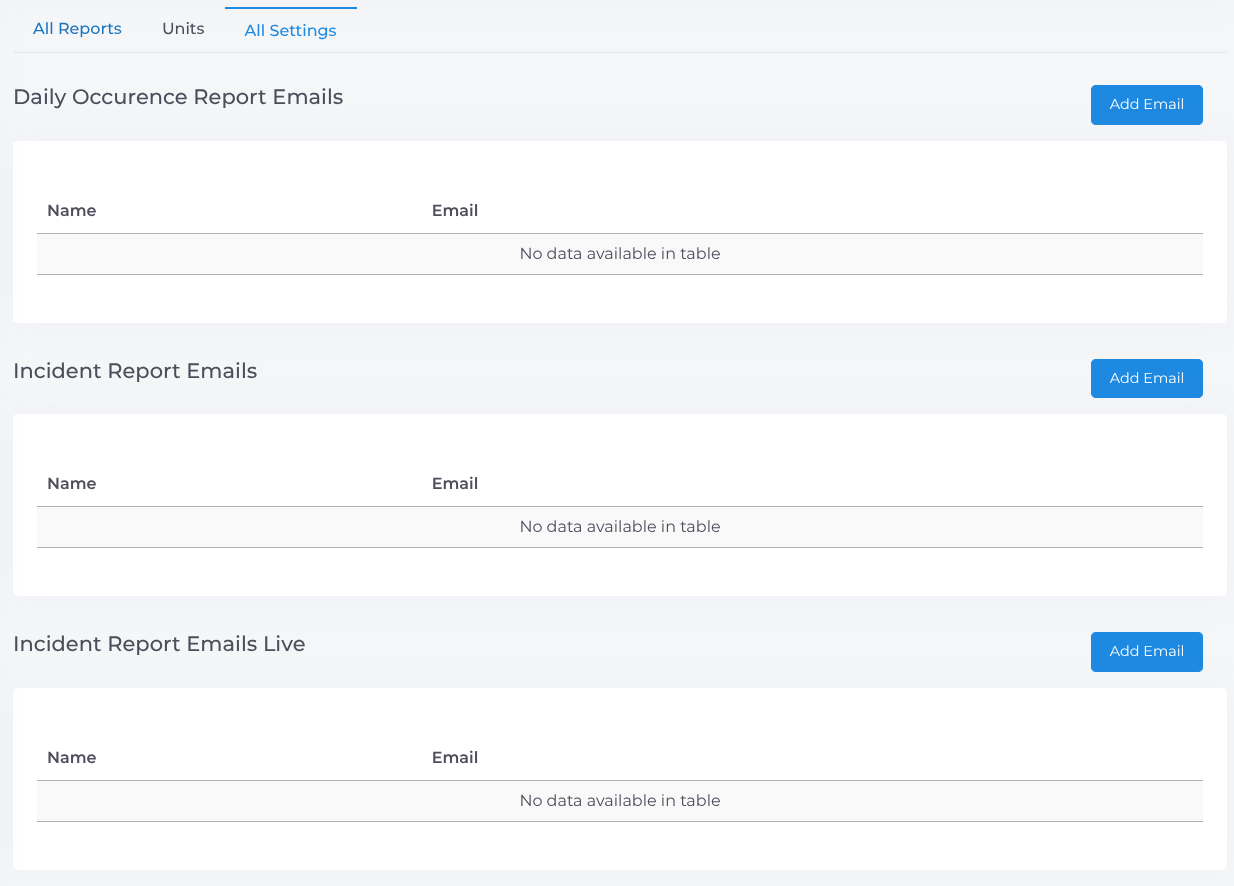 Report Distribution Settings