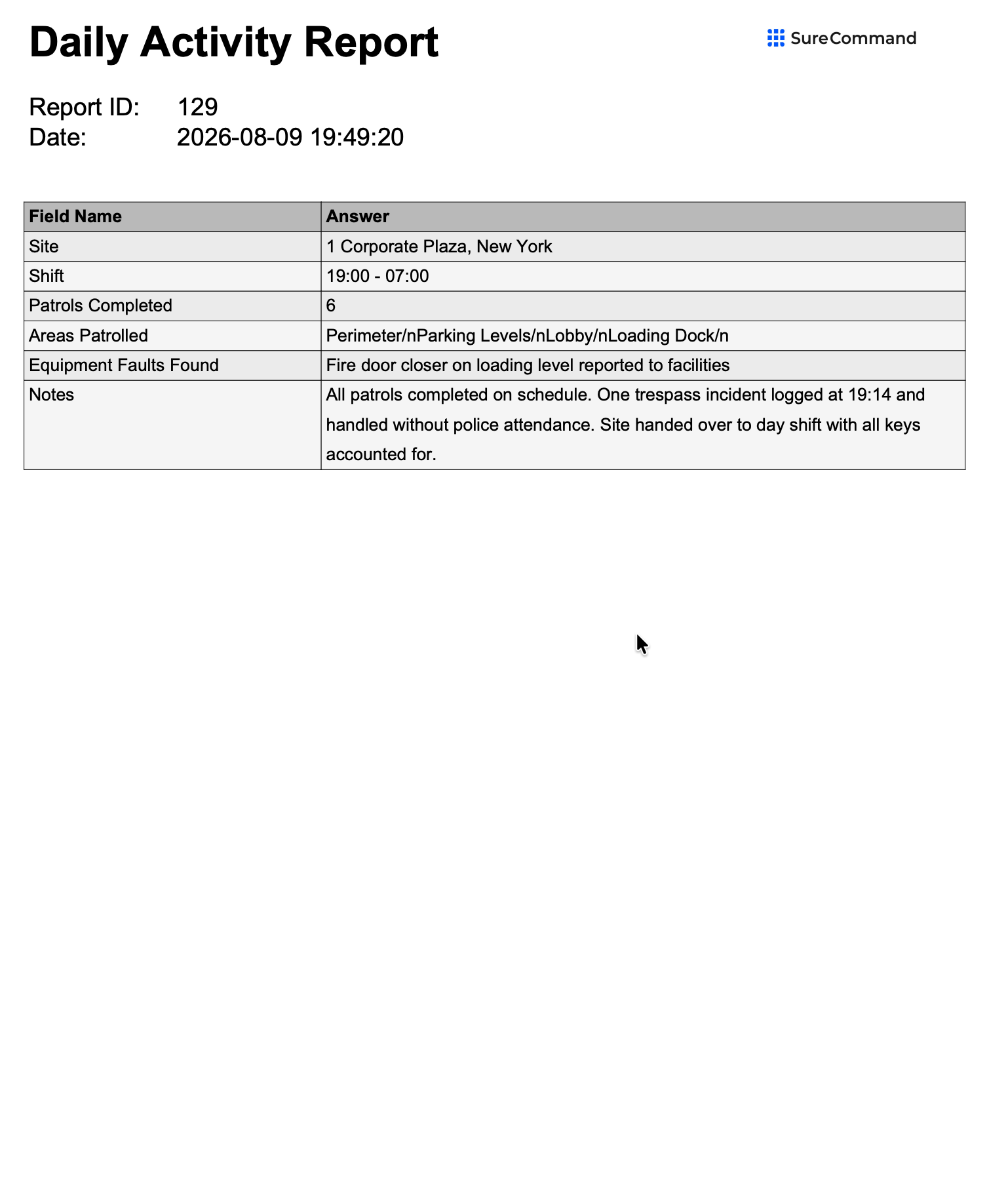 Form Report PDF