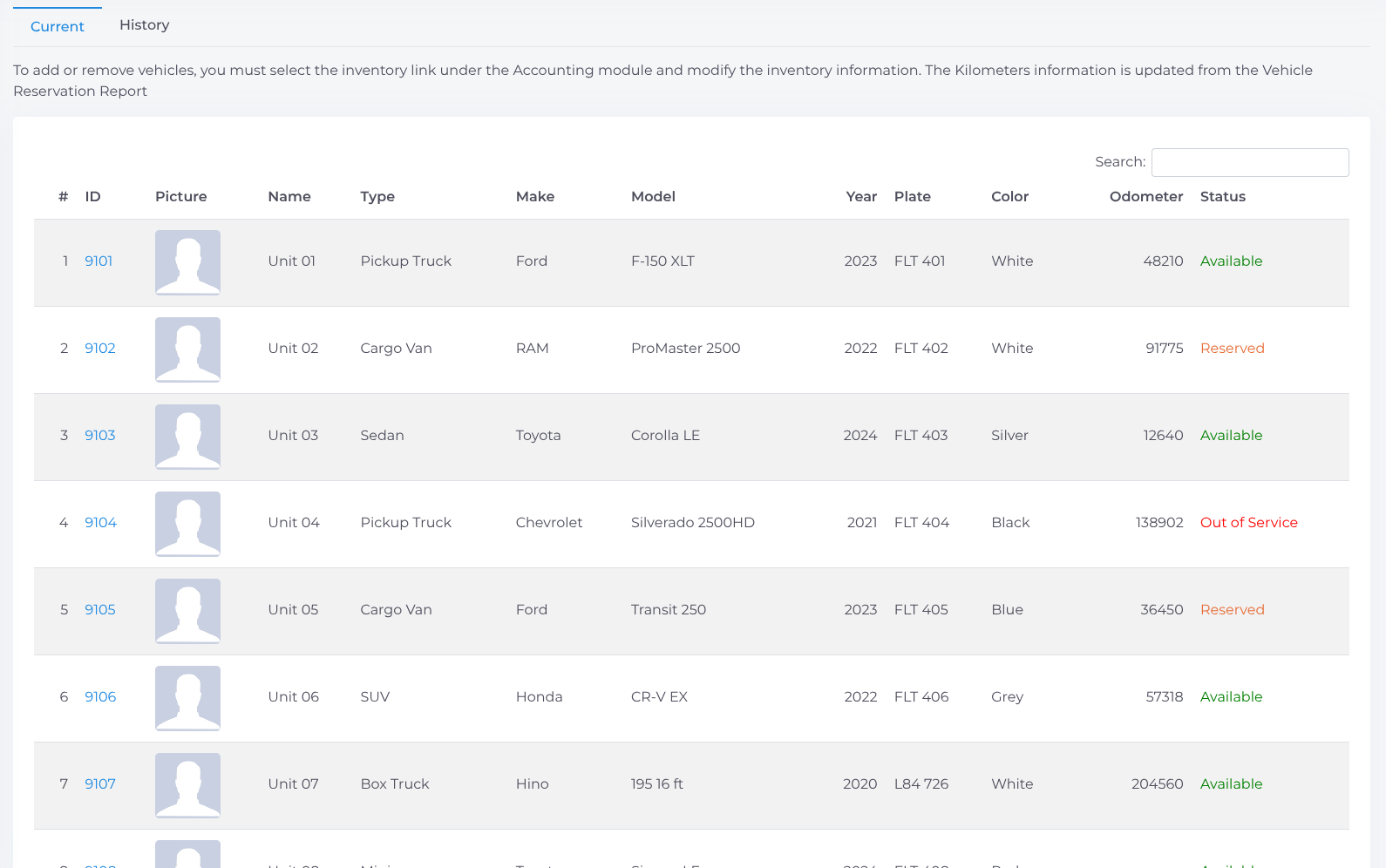 transportation-vehicle-list