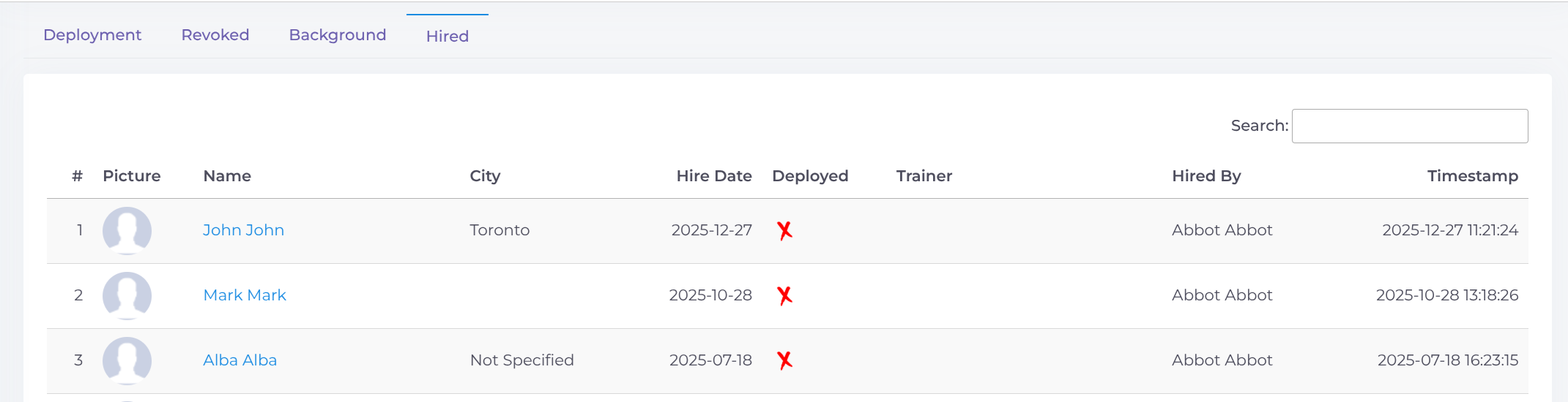 Hired