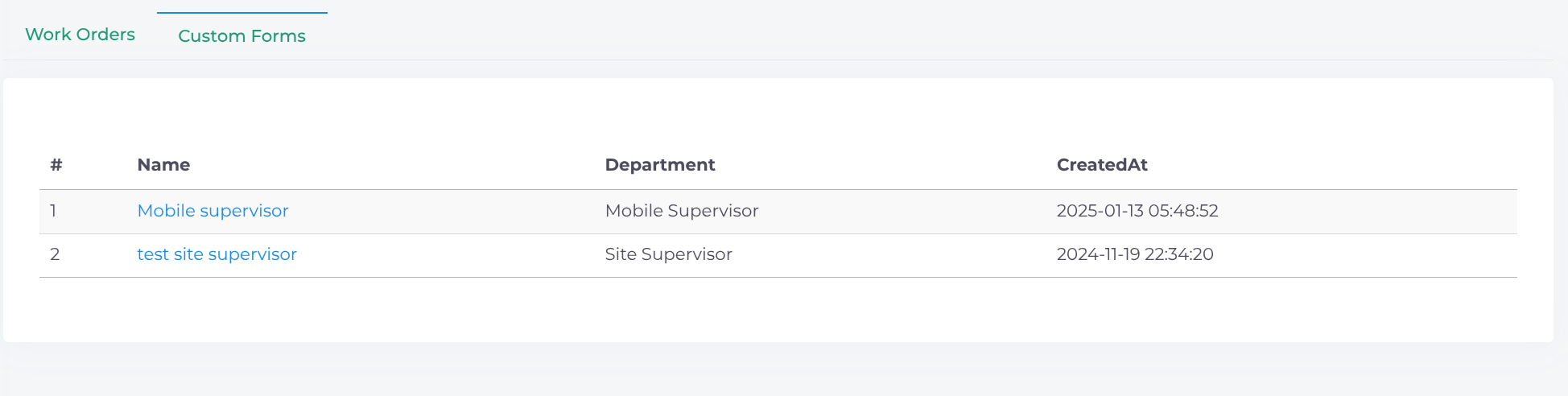 Custom Forms