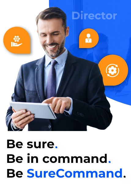 Company Director using surecommand on tablet